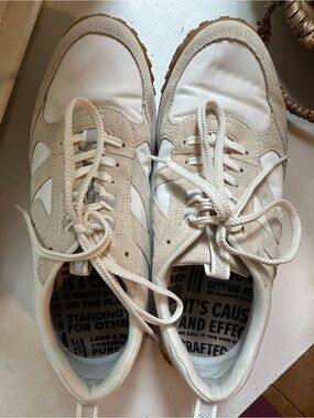 Keen KS86 Neutral Cream & White Lace-Up Sneakers
